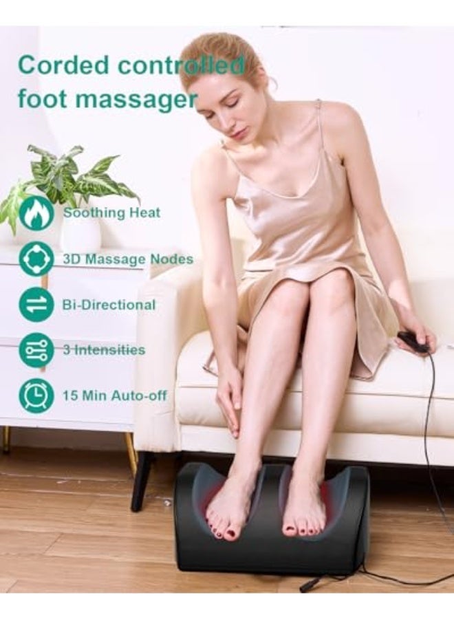 HPMY Shiatsu Foot Massager with Heat,Foot and Calf Massager with Roller, Deep Massage for Relaxation, Plantar Fasciitis Relief, Promotes Blood Circulation, Gifts for Women & Men(Black) - Image 2